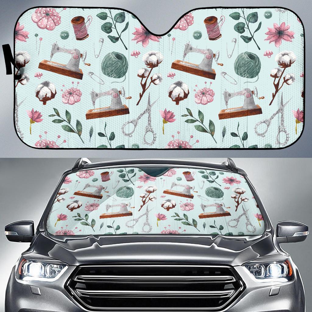 Sewing Pattern Print Car Sun Shade-grizzshop