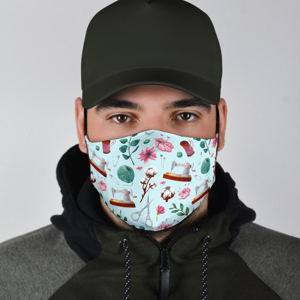 Sewing Pattern Print Face Mask-grizzshop