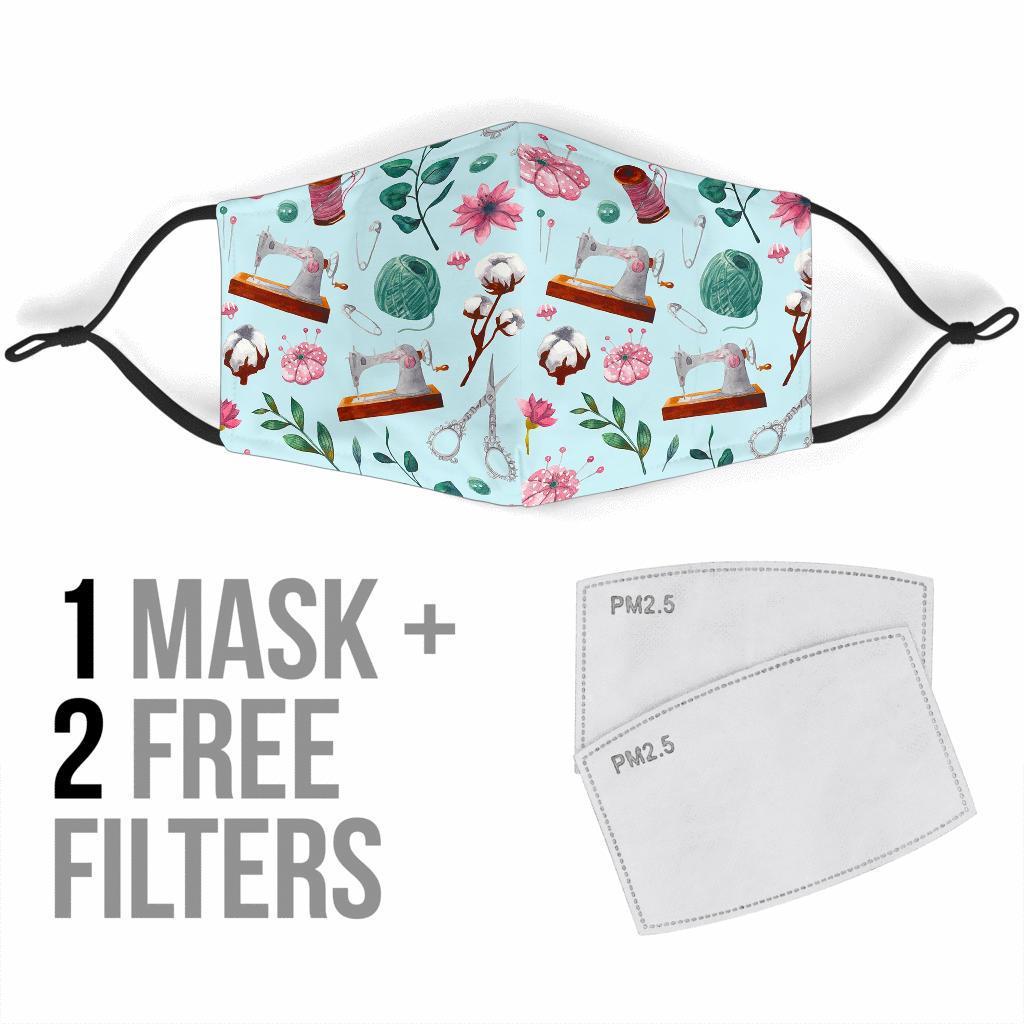 Sewing Pattern Print Face Mask-grizzshop