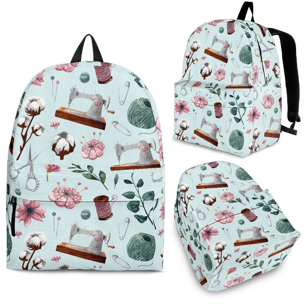 Sewing Pattern Print Premium Backpack-grizzshop