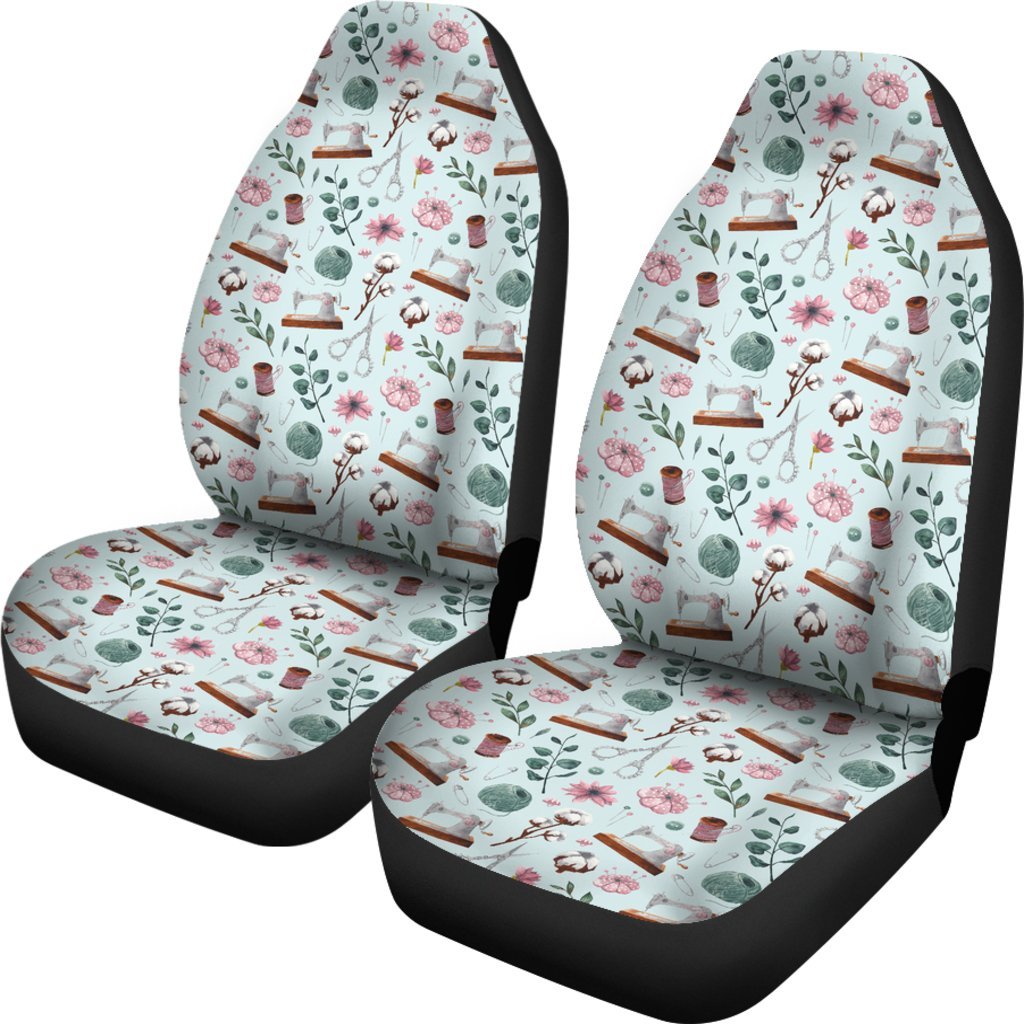 Sewing Pattern Print Universal Fit Car Seat Cover-grizzshop