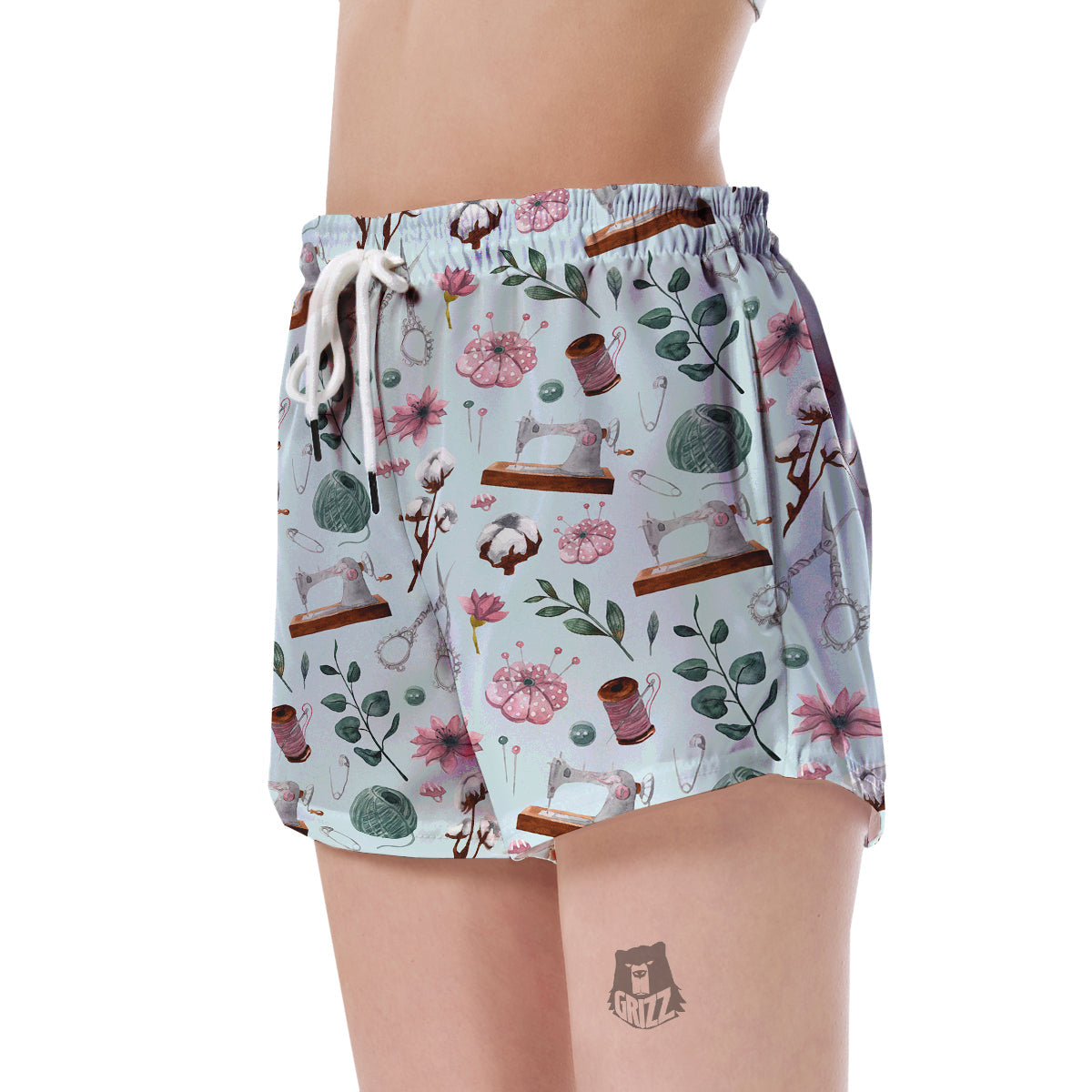 Sewing Pattern Print Women's Shorts-grizzshop