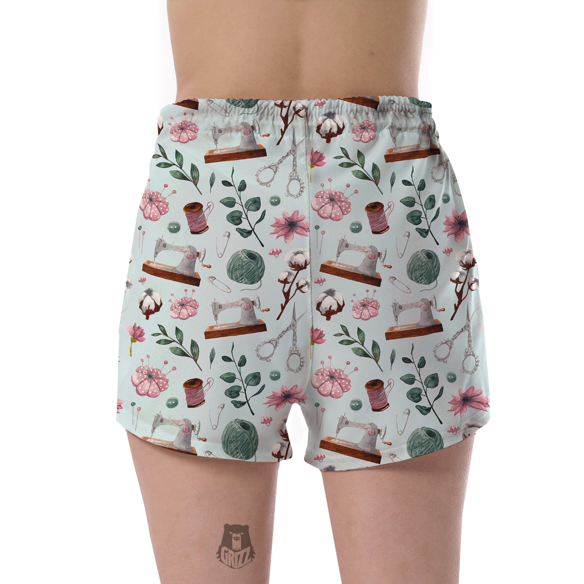 Sewing Pattern Print Women's Shorts-grizzshop