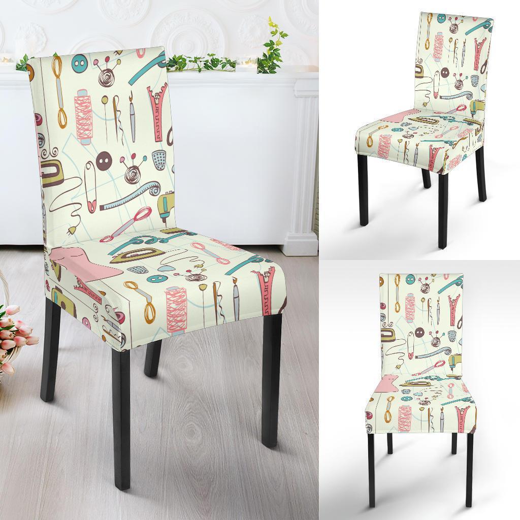 Sewing Print Pattern Chair Cover-grizzshop