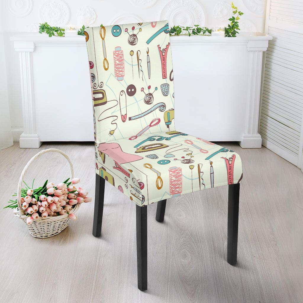 Sewing Print Pattern Chair Cover-grizzshop