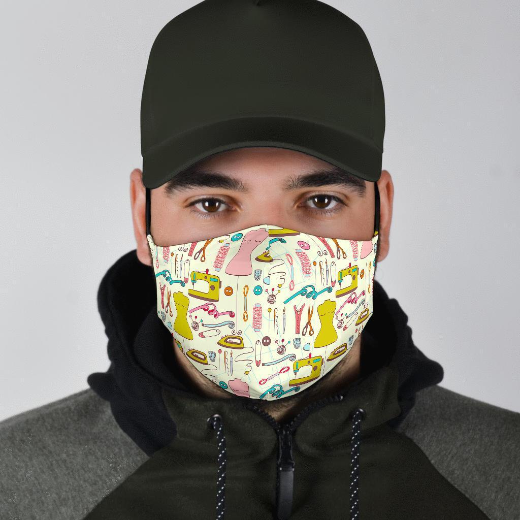 Sewing Print Pattern Face Mask-grizzshop