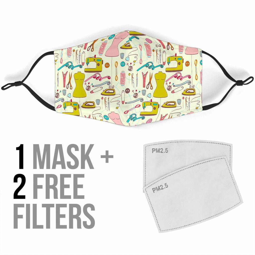 Sewing Print Pattern Face Mask-grizzshop