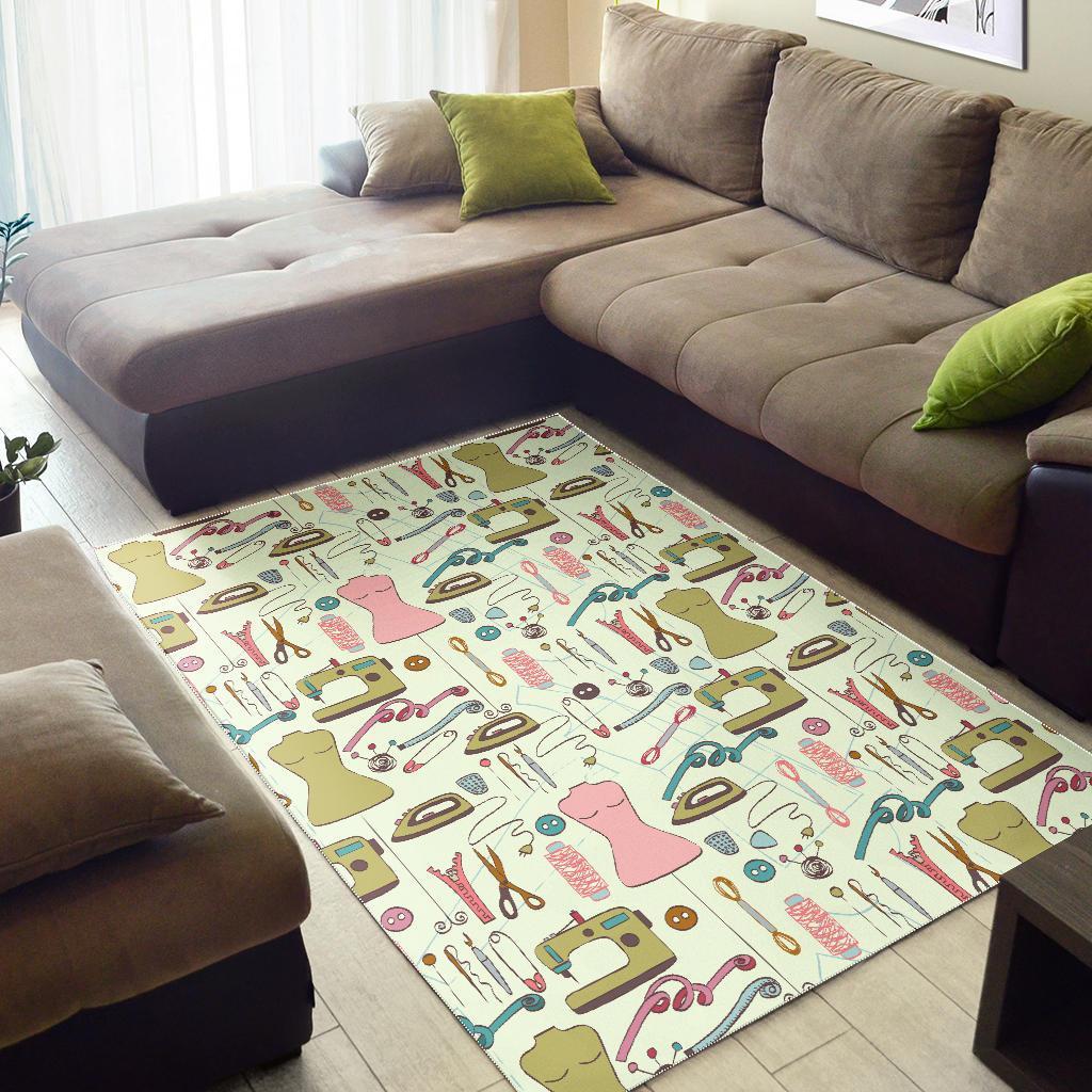 Sewing Print Pattern Floor Mat-grizzshop