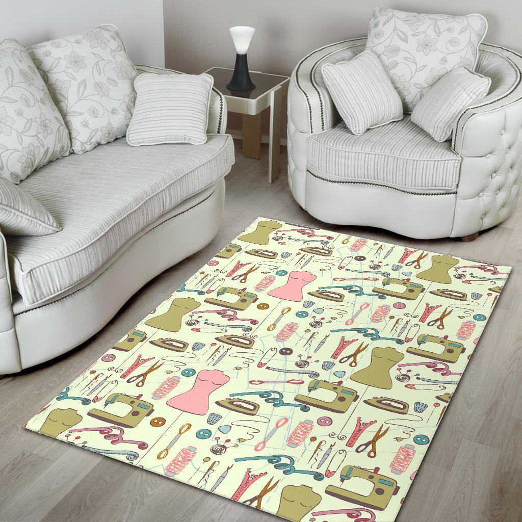 Sewing Print Pattern Floor Mat-grizzshop