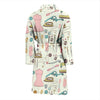 Sewing Print Pattern Men Long Robe-grizzshop