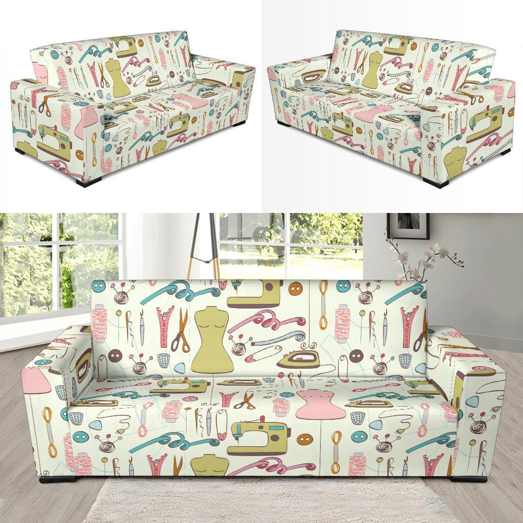 Sewing Print Pattern Sofa Covers-grizzshop