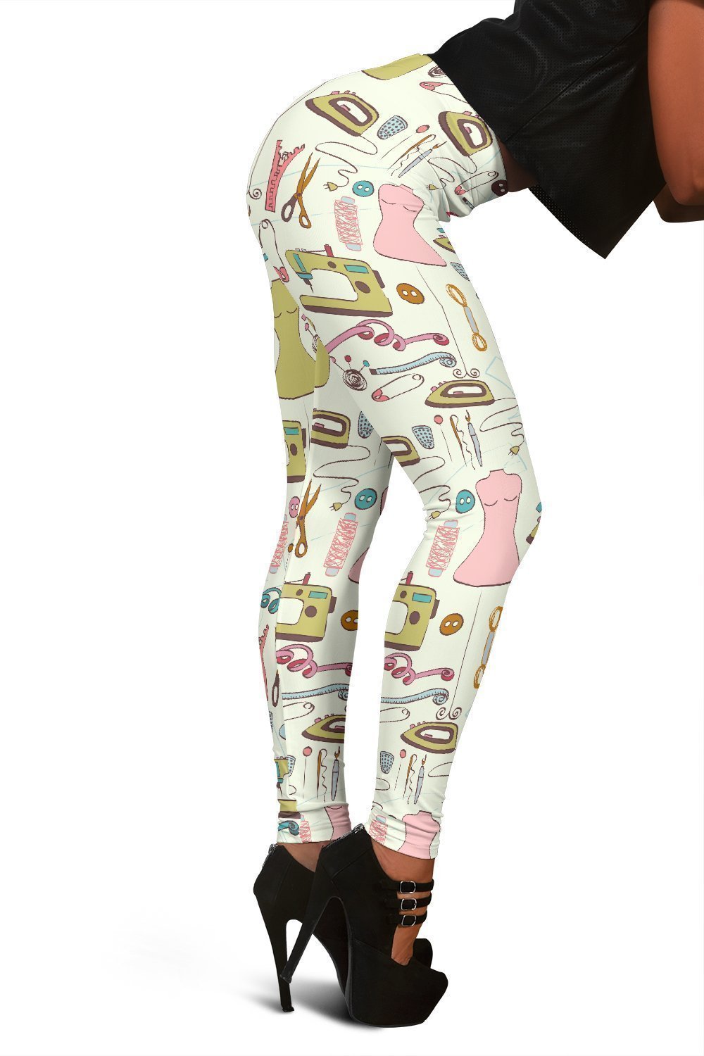 Sewing Print Pattern Women Leggings-grizzshop