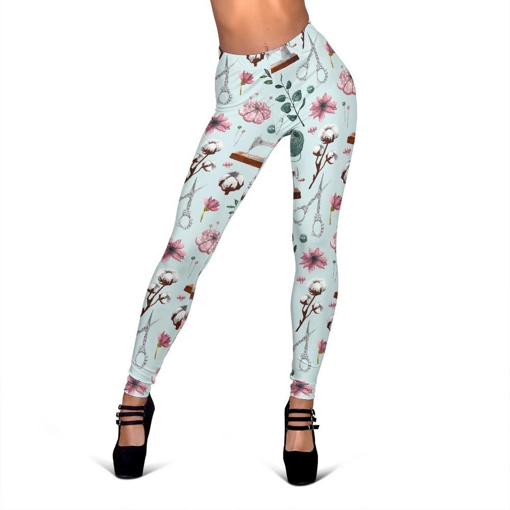 Sewing Print Pattern Women Leggings-grizzshop