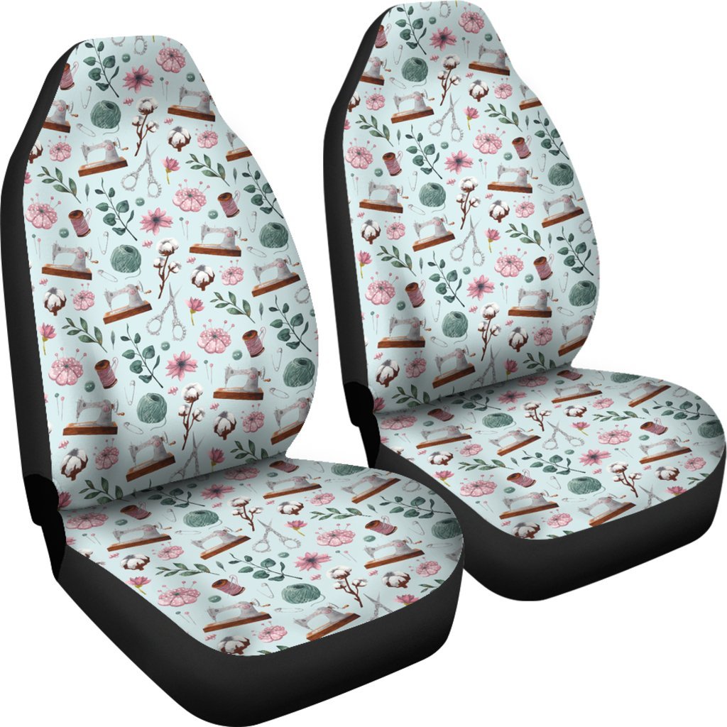 Sewing Pattern Print Universal Fit Car Seat Cover-grizzshop