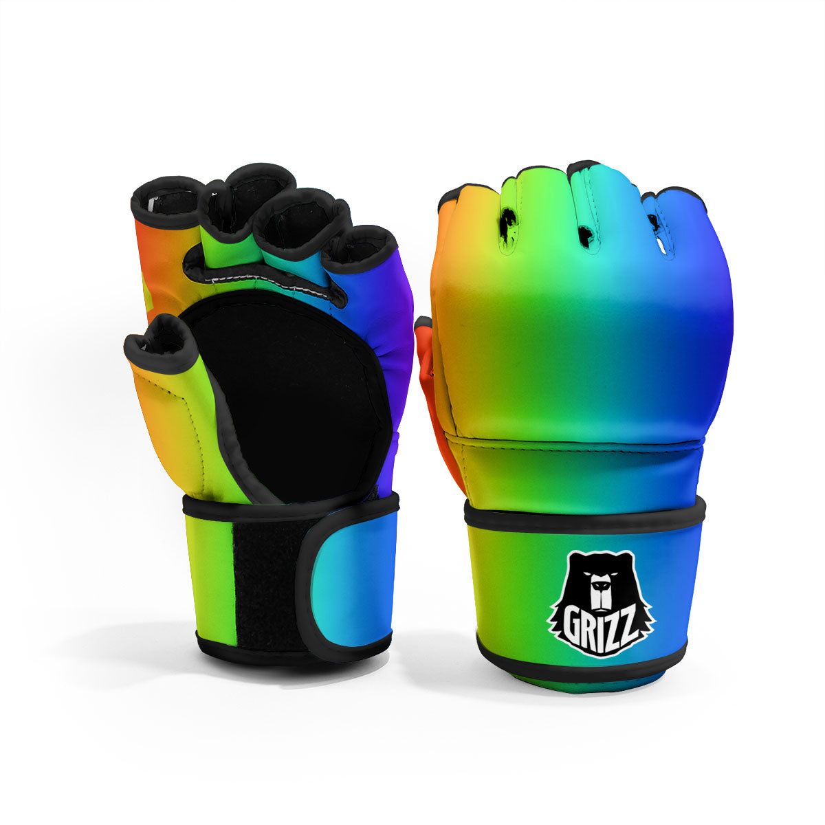 Shades Rainbow Print Pattern MMA Gloves-grizzshop