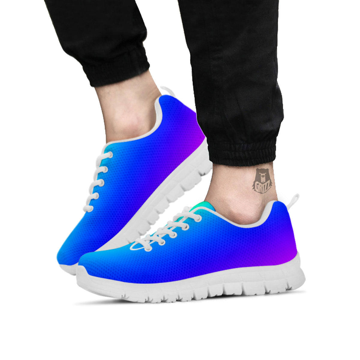 Shades Rainbow Print Pattern White Sneaker-grizzshop