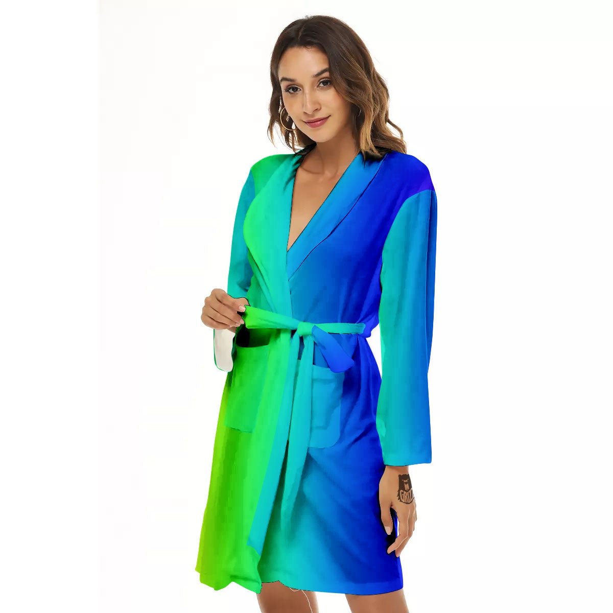 Shades Rainbow Print Pattern Women's Robe-grizzshop