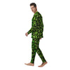 Shamrock Green And Black Print Pattern Men's Pajamas-grizzshop