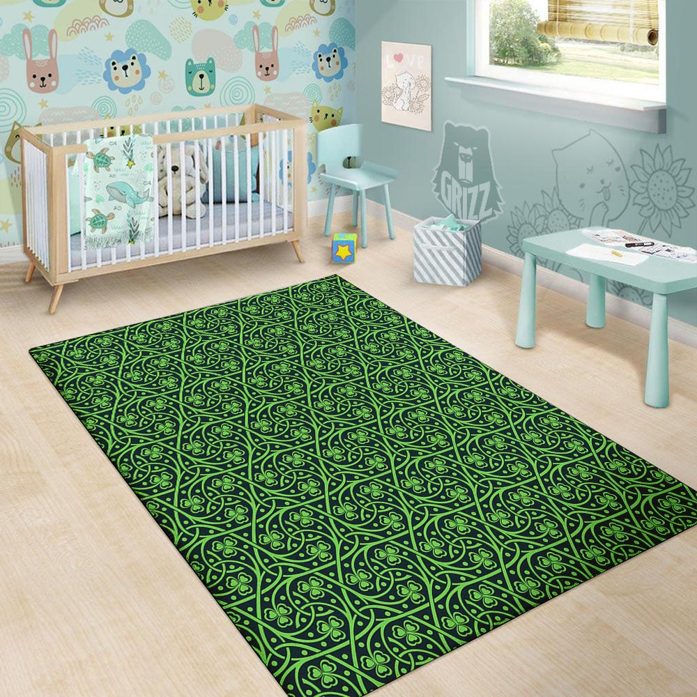 Shamrock Irish Print Pattern Floor Mat-grizzshop
