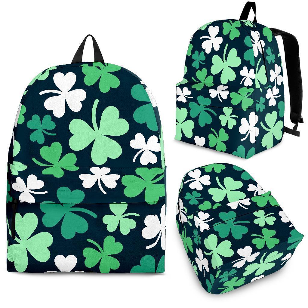 Shamrock Pattern Print Backpack-grizzshop