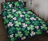 Shamrock Pattern Print Bed Set Quilt-grizzshop