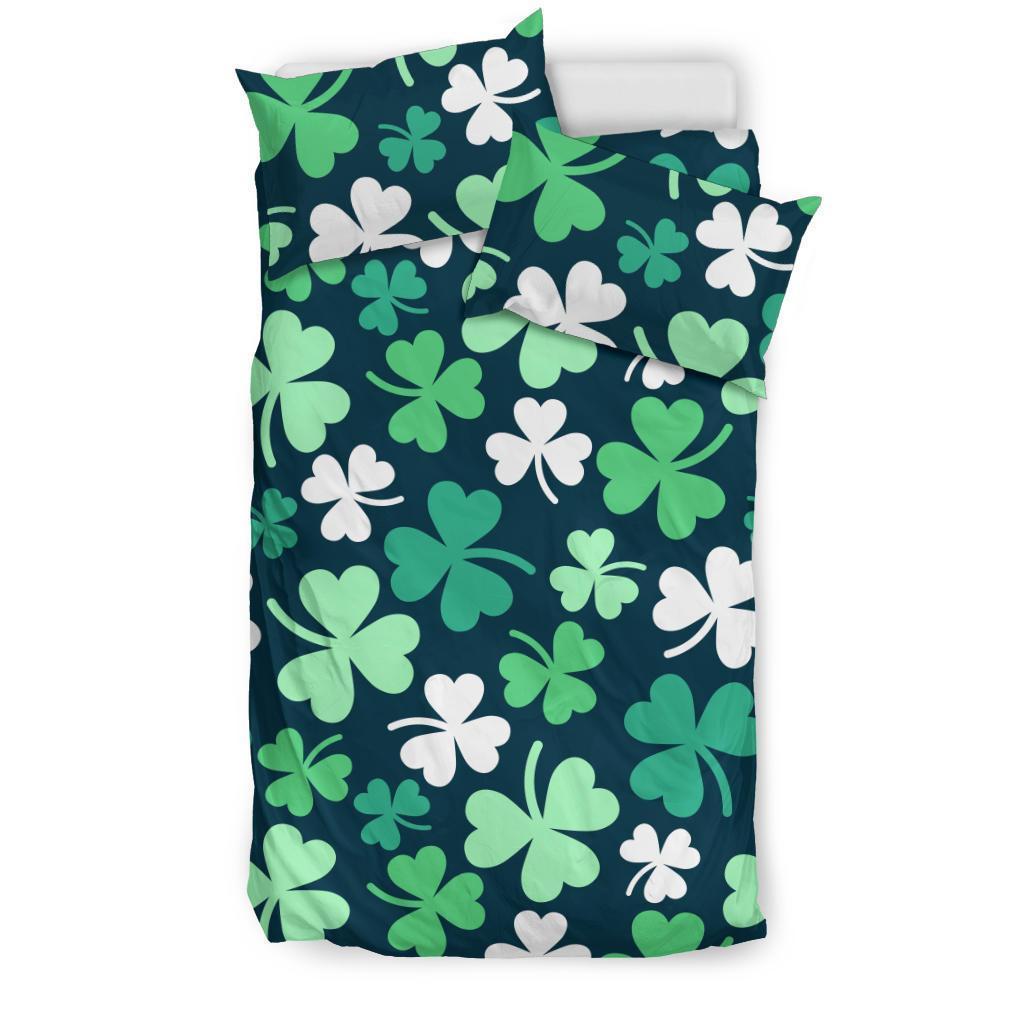 Shamrock Pattern Print Duvet Cover Bedding Set-grizzshop