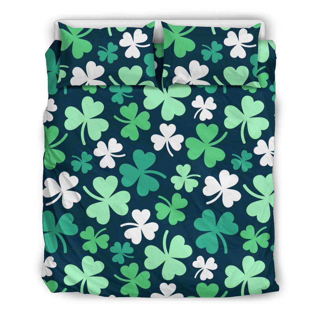 Shamrock Pattern Print Duvet Cover Bedding Set-grizzshop