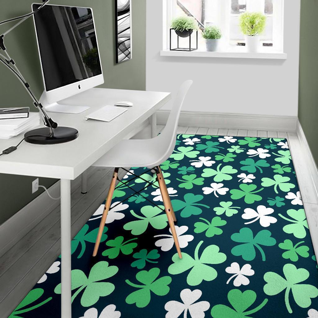 Shamrock Pattern Print Floor Mat-grizzshop