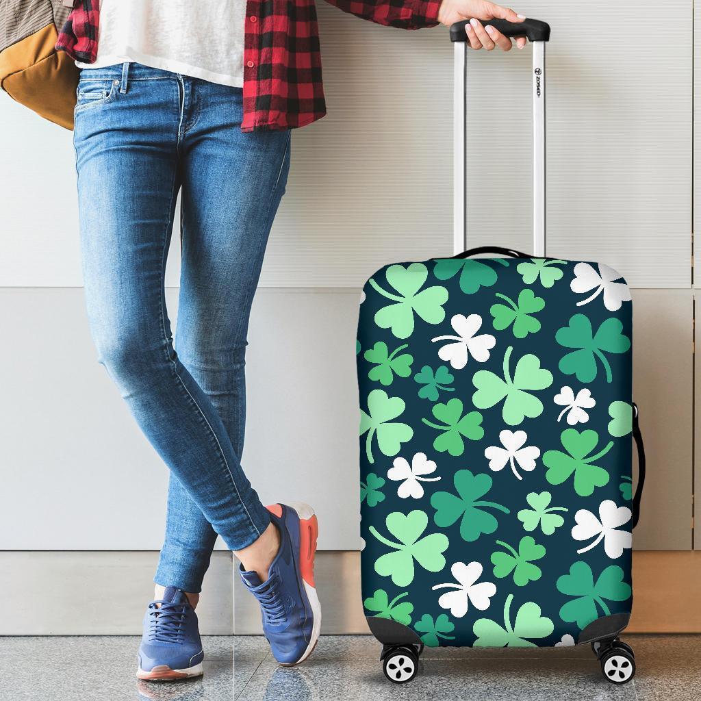 Shamrock Pattern Print Luggage Cover Protector-grizzshop