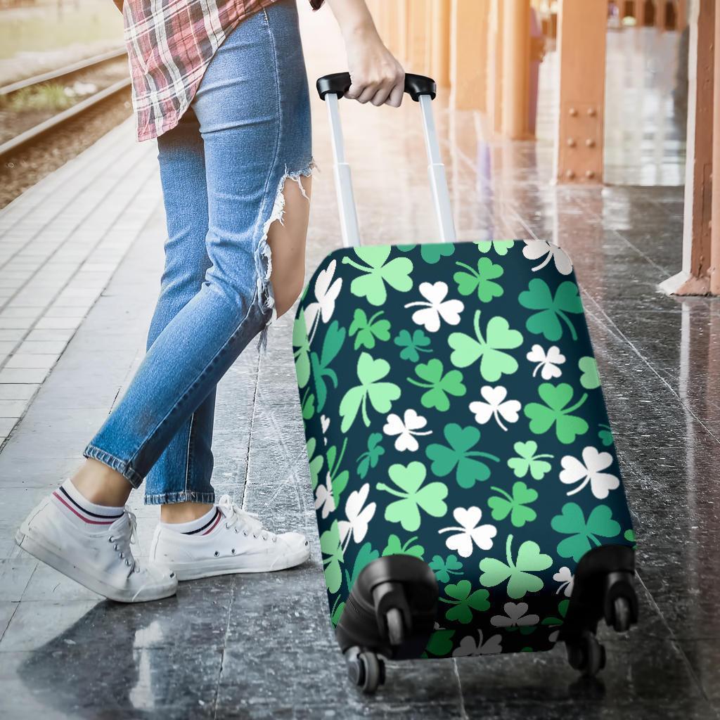 Shamrock Pattern Print Luggage Cover Protector-grizzshop