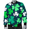 Shamrock Pattern Print Men's Bomber Jacket-grizzshop