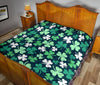 Shamrock Pattern Print Quilt-grizzshop