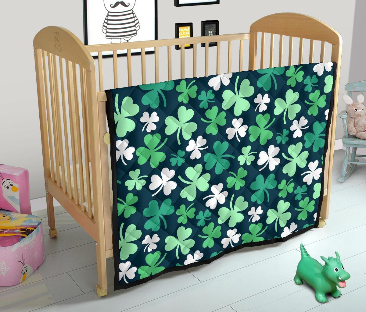 Shamrock Pattern Print Quilt-grizzshop