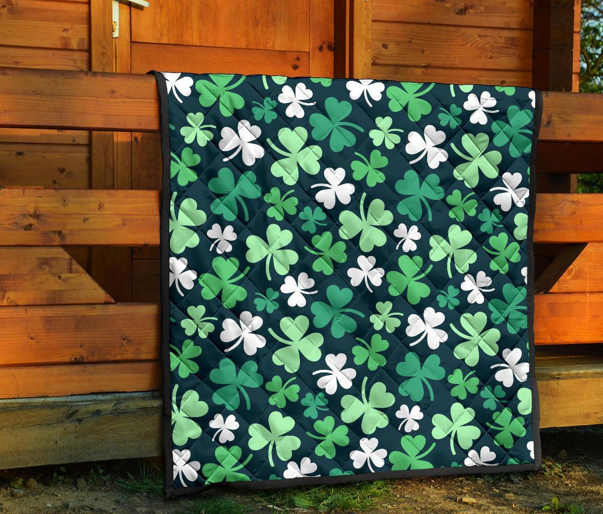 Shamrock Pattern Print Quilt-grizzshop