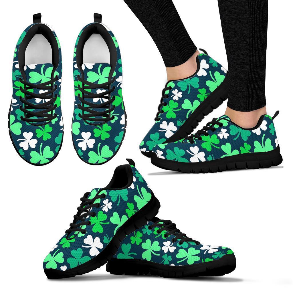 Shamrock Pattern Print Sneaker Shoes For Men Women-grizzshop