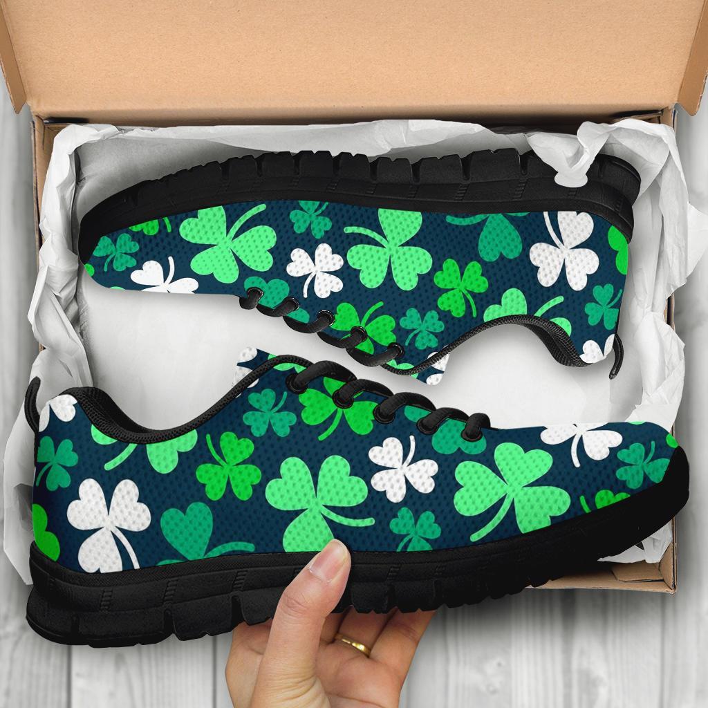 Shamrock Pattern Print Sneaker Shoes For Men Women-grizzshop