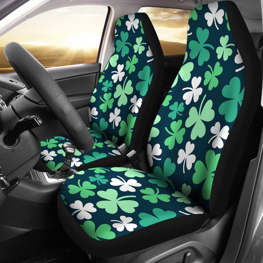 Shamrock Pattern Print Universal Fit Car Seat Covers-grizzshop