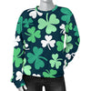 Shamrock Pattern Print Women's Sweatshirt-grizzshop