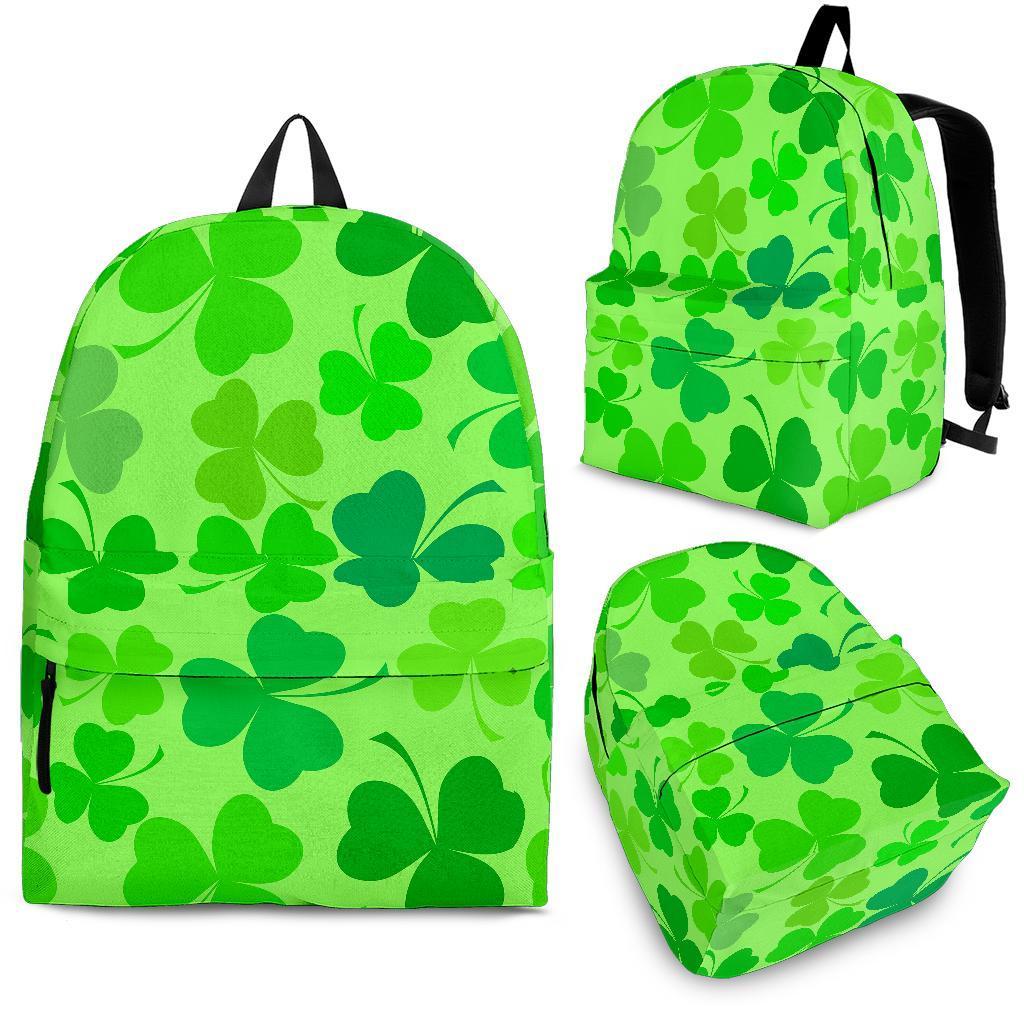 Shamrock St Patrick's Day Pattern Print Backpack-grizzshop