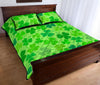 Shamrock St Patrick's Day Pattern Print Bed Set Quilt-grizzshop