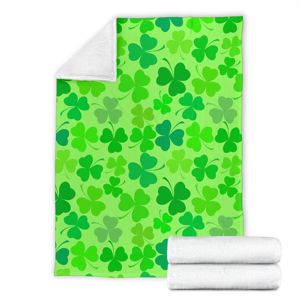 Shamrock St Patrick's Day Pattern Print Blanket-grizzshop