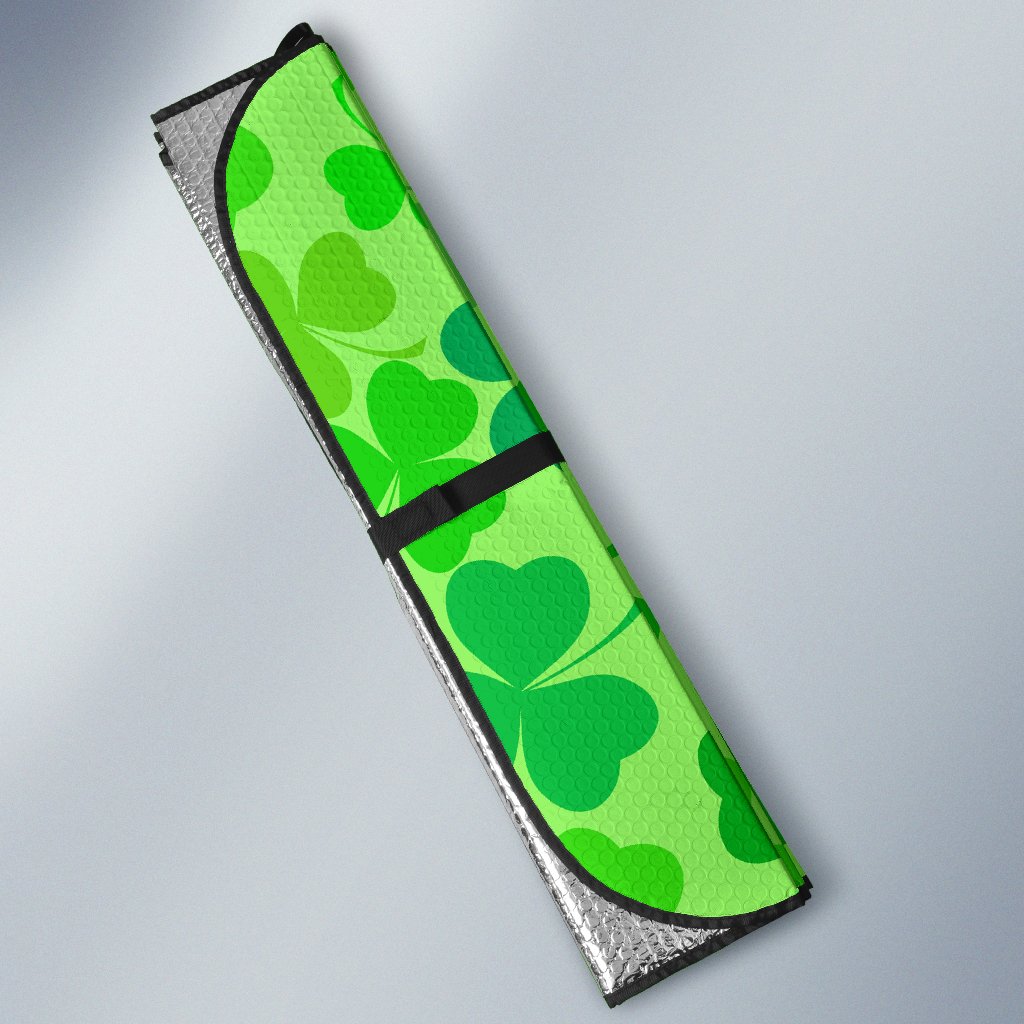 Shamrock St Patrick's Day Pattern Print Car Sun Shade-grizzshop