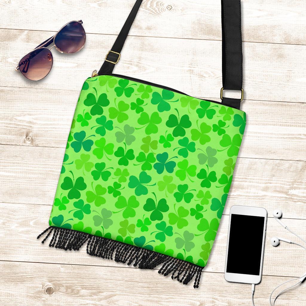 Shamrock St Patrick's Day Pattern Print Crossbody bags-grizzshop