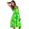 Shamrock St Patrick's Day Pattern Print Dress-grizzshop