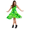 Shamrock St Patrick's Day Pattern Print Dress-grizzshop