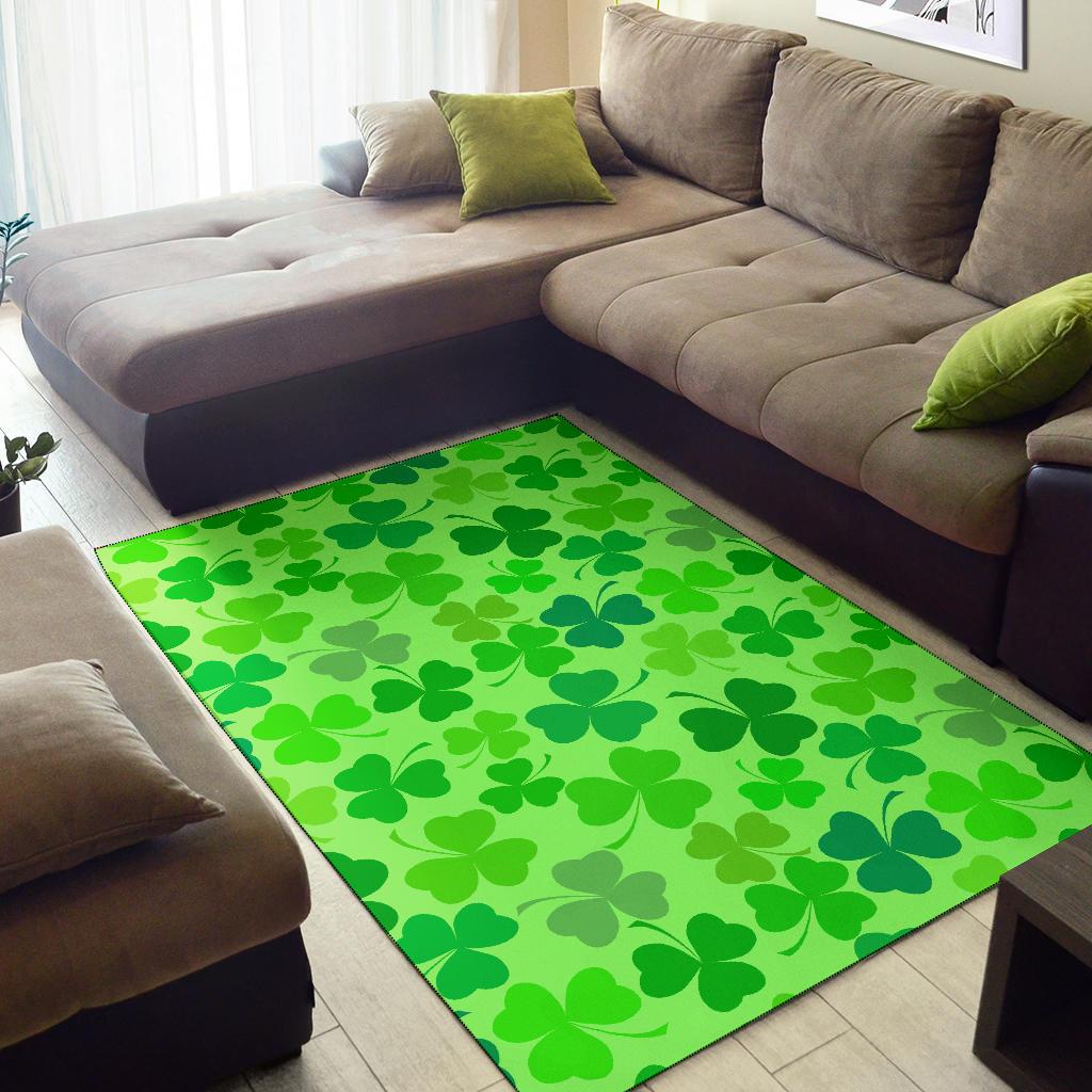 Shamrock St Patrick's Day Pattern Print Floor Mat-grizzshop