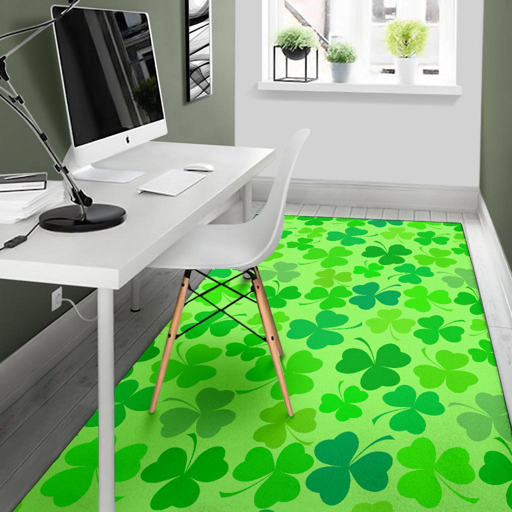 Shamrock St Patrick's Day Pattern Print Floor Mat-grizzshop