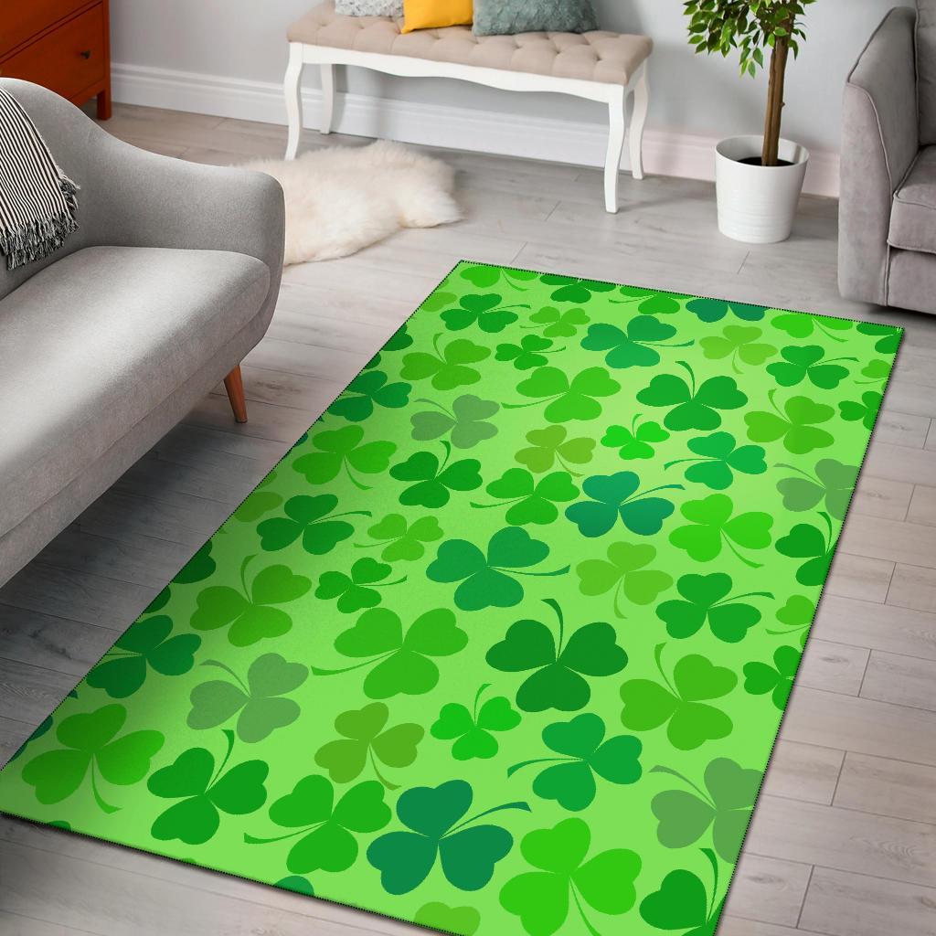 Shamrock St Patrick's Day Pattern Print Floor Mat-grizzshop