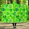 Shamrock St Patrick's Day Pattern Print Hooded Blanket-grizzshop