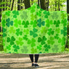 Load image into Gallery viewer, Shamrock St Patrick&#39;s Day Pattern Print Hooded Blanket-grizzshop